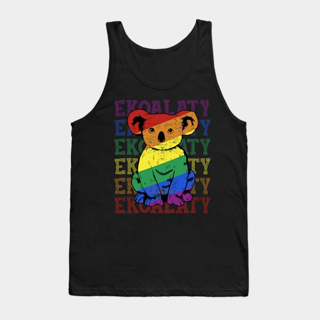 Equality Women LGBT Men Koala Gay Pride Homosexual Tank Top by PomegranatePower